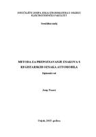 prikaz prve stranice dokumenta Metoda za prepoznavanje znakova s registarskih oznaka automobila