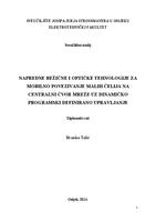 prikaz prve stranice dokumenta Napredne bežične i optičke tehnologije za mobilno povezivanje malih ćelija na centralni čvor mreže uz dinamičko programski definirano upravljanje