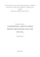 prikaz prve stranice dokumenta Alzheimerova bolest kroz prizmu bioetičkih i pravnih pitanja