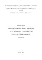 prikaz prve stranice dokumenta Stavovi studenata studija Sestrinstva u Osijeku o oralnom zdravlju