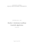 prikaz prve stranice dokumenta Analiza i simulacija izvođenja kvantnih algoritama