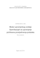 prikaz prve stranice dokumenta Modul upravljačkog uređaja OpenDaylight za upravljanje politikama prosljeđivanja podataka