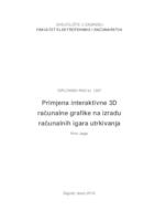 prikaz prve stranice dokumenta Primjena interaktivne 3D računalne grafike na izradu računalnih igara utrkivanja