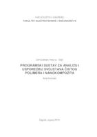 prikaz prve stranice dokumenta Programski sustav za analizu i usporedbu svojstava čistog polimera i nanokompozita