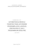 prikaz prve stranice dokumenta Automatizacija modela pokretne trake upotrebom programirljivog logičkog kontrolera S7-1200 u programskom jeziku FBD