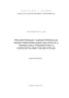 prikaz prve stranice dokumenta Projektiranje i karakterizacija radio-frekvencijskih sklopova u tehnologiji bipolarnog tranzistora s horizontalnim tokom struje