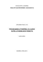 prikaz prve stranice dokumenta Programska podrška za audio sučelje mobilnoga robota