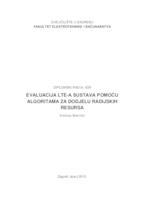 prikaz prve stranice dokumenta Evaluacija LTE-A sustava pomoću algoritama za dodjelu radijskih resursa