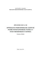 prikaz prve stranice dokumenta Optimalno pozicioniranje aktivne plohe fotonaponskog panela u svim vremenskim uvjetima