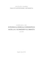 prikaz prve stranice dokumenta Integracija modula korisničkog sučelja u Schnider PLC maketu