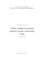 prikaz prve stranice dokumenta Odabir uređaja za pružanje složenih usluga u senzorskoj mreži