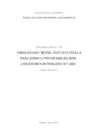 prikaz prve stranice dokumenta Simulacijski model sustava dizala realiziran u programibilnom logičkom kontroleru S7-1200