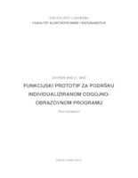 prikaz prve stranice dokumenta Funkcijski prototip za podršku individualiziranom odgojno-obrazovnom programu