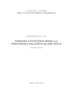 prikaz prve stranice dokumenta Primjena statističkih modela u predviđanju nalazišta biljnih vrsta