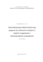 prikaz prve stranice dokumenta Automatizacija elektromotornog pogona sa sinkronim strojem s trajnim magnetima i inkrementalnim enkoderom