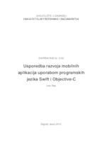 prikaz prve stranice dokumenta Usporedba razvoja mobilnih aplikacija uporabom programskih jezika Swift i Objective-C