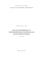 prikaz prve stranice dokumenta Usluga informiranja o videosadržajima zasnovana na društvenim izvorima