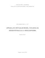 prikaz prve stranice dokumenta Upravljivi virtualni model čovjeka za deidentifikaciju u videozapisima