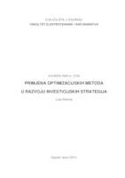 prikaz prve stranice dokumenta Primjena optimizacijskih metoda u razvoju investicijskih strategija