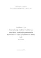 prikaz prve stranice dokumenta Automatizacija modela robotske ruke upotrebom programirljivog logičkog kontrolera S7-1200 u programskom jeziku LAD