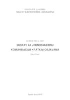 prikaz prve stranice dokumenta Sustav za jednosmjernu komunikaciju kratkim objavama