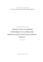 prikaz prve stranice dokumenta Sinteza zvuka glazbenih instrumenata filtriranjem frekvencijskog spektra složenog signala