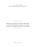 prikaz prve stranice dokumenta Planiranje putanje robota UR10 bez sudara za slaganje paketa na paletu