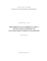 prikaz prve stranice dokumenta Implementacija elemenata igre u edukacijsko rješenje za svladavanje pojmova kalendara