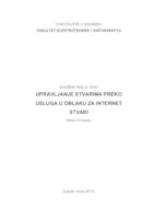 prikaz prve stranice dokumenta Upravljanje stvarima preko usluga u oblaku za Internet stvari