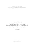 prikaz prve stranice dokumenta Komparativna analiza programskih okvira za objektno-relacijsko preslikavanje