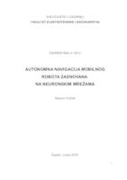 prikaz prve stranice dokumenta Autonomna navigacija mobilnoga robota zasnovana na neuronskim mrežama