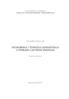 prikaz prve stranice dokumenta Ekonomska i tehnička ograničenja u primjeni vjetrene energije