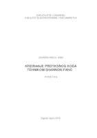 prikaz prve stranice dokumenta Kreiranje prefiksnog koda tehnikom Shannon-Fano