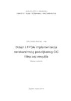 prikaz prve stranice dokumenta Dizajn i FPGA implementacija nerekurzivnog poboljšanog CIC filtra bez množila