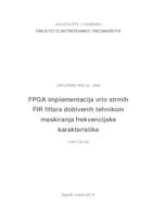 prikaz prve stranice dokumenta FPGA implementacija vrlo strmih FIR filtara dobivenih tehnikom maskiranja frekvencijske karakteristike