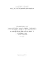 prikaz prve stranice dokumenta Programski sustav za napredno elektroničko potpisivanje u formatu XML