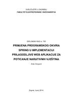 prikaz prve stranice dokumenta Primjena programskog okvira Spring u  implementaciji prilagodljive web aplikacije za poticanje narativnih vještina