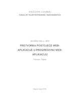 prikaz prve stranice dokumenta Pretvorba postojeće web-aplikacije u progresivnu web-aplikaciju