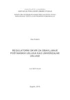 prikaz prve stranice dokumenta Regulatorni okvir za obavljanje poštanskih usluga kao univerzalne usluge