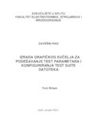 prikaz prve stranice dokumenta Izrada grafičkog sučelja za podešavanje test parametara i konfiguriranja test suite datoteka