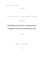 prikaz prve stranice dokumenta The Influence of Social Factors on Characterization: Comparison of Tom Sawyer and Huckleberry Finn