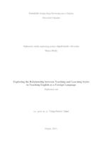 prikaz prve stranice dokumenta Exploring the Relationship between Teaching and Learning Styles in Teaching English as a Foreign Language