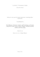 prikaz prve stranice dokumenta The Influence of Society, Gender and Psychology on Women Characters in the Works of Kate Chopin, Charlotte P. Gilman and Erica Jong