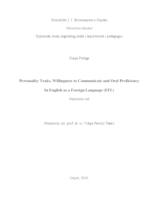 prikaz prve stranice dokumenta Personality Traits, Willingness to Communicate and Oral Proficiency In English as a Foreign Language (EFL)