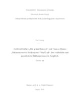 prikaz prve stranice dokumenta Gottfried Kellers Der grüne Heinrich und Thomas Manns Bekenntnisse des Hochstaplers Felix Krull. Der realistische und parodistische Bildungsroman im Vergleich