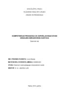 prikaz prve stranice dokumenta Kompetencije pedagoga za zapošljavanje izvan odgojno-obrazovnog sustava