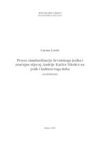 prikaz prve stranice dokumenta Proces standardizacije hrvatskoga jezika i značajan utjecaj Andrije Kačića Miošića na jezik i kulturu tog doba