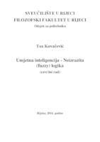 prikaz prve stranice dokumenta Umjetna inteligencija - Neizrazita (fuzzy) logika