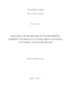 prikaz prve stranice dokumenta Razlika uporabe društvenih mreža između studenata Učiteljskog studija i učenika osnovne škole