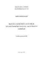 prikaz prve stranice dokumenta ŠKOLSKA EKSKURZIJA KAO OBLIK IZVANUČENIČKE NASTAVE: AKTIVNOSTI I SADRŽAJI